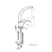 Смеситель Labe для раковины/умывальника с круглым поворотным изливом 143 мм, L006.5/3 — фото 2, Смесители для раковины