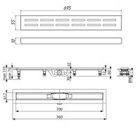 К-т водоотводящий желоб SP10-700 из пластика, с порогами из нерж. стали + Декор. решетка DG10-700 арт-SP10700-DG10700 — фото 7, Душевые лотки