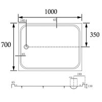 Душевой поддон ABBER AD3C107 100х70 прямоугольный, акриловый, белый — фото 8, Душевые поддоны