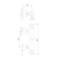 TERMOSTAT - смеситель для душа, ЧЕРНЫЙ МАТОВЫЙ арт-TRM80.5CMAT — фото 2, Смеситель для душа