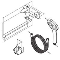 F90A90100 Gem, смеситель д/ванны/душа, излив 325 мм, душевой набор, хром, шт — фото 9, Смеситель для ванны