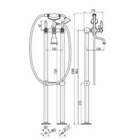 Смеситель Morava retro для ванны, отдельностоящий, арт-MK550.5/2SM — фото 2, Смесители напольные