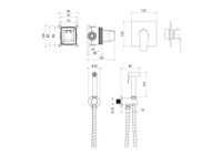 AQ1219BG ОБЕРОН набор с гигиеническим душем (смеситель + гигиеническая лейка + шланг + шланговое подсоединение с держателем), шлиф. золото — фото 3, Гигиенические души