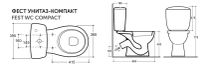 Унитаз-компакт КЕРАМИН ФЕСТ ЖС двухрежимный, сиденье дюропласт CDB00030929 арт-4810531150923 — фото 7, Напольные унитазы
