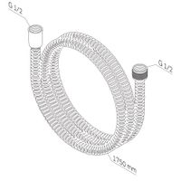 F0417C00 Душ.шланг ребристый 1750 мм, хром — фото 2, Душевые шланги