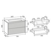 Тумба подвесная с умывальником PARMA 80 /белая/ AQUA DE MARCO 5080WPAR — фото 12, Тумбы с раковиной