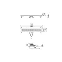 Лоток душевой, сифон 360, комбинированный затвор, перфорированная решетка, 500мм, черный, IDDIS, арт-975B5BL20DZ — фото 3, Душевые лотки