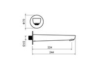 AQ1141BGM БЕТТА излив для ванны 224 мм, оружейная сталь — фото 2, Изливы