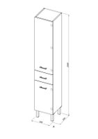 Шкаф-пенал Aquanet Верона 35 белый (напольный) арт-00178970 — фото 8, Пеналы для ванной комнаты