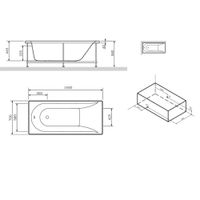 W72A-150-070W-P2 панель фронтальная для ванны spirit 150х70 — фото 2, Ванны и комплектующие