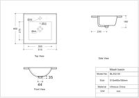 Раковина Aquanet Flow 50 арт-00347428 — фото 7, Раковины встраиваемые сверху
