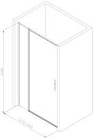 Душевая дверь Allen Brau Priority 120 3.31033.BBA профиль Черный браш стекло прозрачное — фото 31, Распашные душевые двери