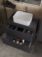 Orange Line тумба с раковиной подвесная 80 см, графит/белый арт-Li-80TugMDF+B02-460W — фото 4, Тумбы с раковиной