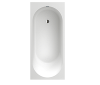 Ванна, Villeroy&Boch, Oberon 2.0, ширина, мм-1800, глубина, мм-800, высота, мм-495, водоизмещение (л)-232, тип установки-встраиваемый/пристенный, форма-прямоугольная, слив-перелив-в комплекте (хромированный + белый), диаметр слива, мм-52, ножки-есть, материал-Quaryl, цвет-альпийский белый арт-UBQ181OBR2DV-01 — фото 1, Акриловые ванны