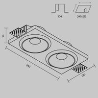 Встраиваемый светильник Technical DL124-GU10-02-TRS-W — фото 3, Точечные светильники