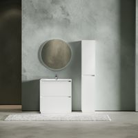 Тумба под раковину SANCOS Libra Floor напольная, 790х450х840, c двумя ящиками оснащенными доводчиками, белый глянец , арт. арт-LB80FW — фото 3, Тумбы под раковину