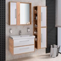 Зеркальный шкаф MELBOURNE 80 /универсальный/дуб/белый/ AQUA DE MARCO 1080WCMEL/V.2.0 — фото 8, Зеркальные шкафы в ванную