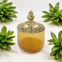 ELISABETTA Баночка высокая, H17 см. с крышкой, стекло/бронза 16989 — фото 8, Органайзеры для ванной