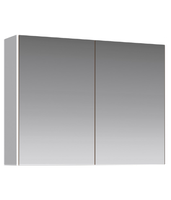 Зеркальный шкаф 80 см с двумя дверьми на петлях с доводчиком. Цвет белый арт-MOB0408+MOB0717W — фото 1, Зеркальные шкафы в ванную