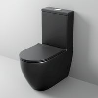 Унитаз напольный Grossman (675х360х820) безободковый,черный матовый с тонкой крышкой,микролифт,2 места арт-GR-4446BMS — фото 3, Напольные унитазы