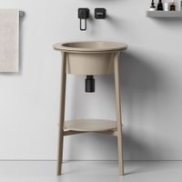 Консоль с керамической раковиной ABBER Bequem AC2130MK хаки матовый — фото 1, Консоли для раковины