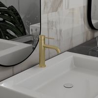 Смеситель для раковины City VBF-2C1BG однорычажный, брашированное золото — фото 2, Смесители для раковины