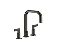 Смеситель для раковины, Gessi, Inciso, тип открывания воды-двухрычажный, отверстия для монтажа-3, высота, мм-240, вынос излива, мм-160, тип подводки-гибкая, стандарт подвода воды-3/8", цвет-Black Metal Brushed PVD арт-58014.707 — фото 2, Смесители для раковины