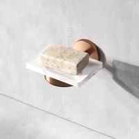 A85A34244 X-Joy, Стеклянная мыльница с настенным держателем, роз. золото — фото 6, Мыльницы