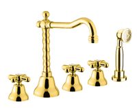 Смеситель на борт ванны Fiore MARGOT 26OO0607, золото — фото 1, Смесители на борт ванны