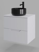 Orange Line Li-60TuwMDF+B07-345B тумба с раковиной подвесная 60 см, белый/черный Li-60TuwMDF+B07-345B — фото 8, Тумбы с раковиной