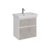 Тумба Lemark COMBI 70 см под 1 раковину, подвесная/напольная, 2 ящика, цвет фасада: Бетон, цвет корп арт-LM03C70T-Beton — фото 6, Тумбы под раковину