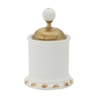 PROVANCE Баночка низкая, H18 см. с крышкой, керамика с декором/бронза 17616 — фото 1, Органайзеры для ванной