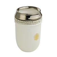 DUBAI Стакан настольный, керамика белая/swarovski/декор платина/хром арт-28454 — фото 2, Стаканы для зубных щеток