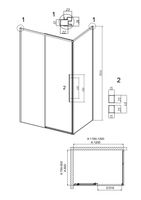 Душевое ограждение Grossman Galaxy 100.K33.01.120.10.02-200.K33.01.80.10.02 (120х80х195) раздвижная(левая),хром,стекло шиншилла,2 места арт-120.K33.01.1280.10.02 — фото 9, Прямоугольные душевые уголки