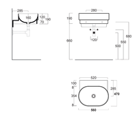 Раковина SIMAS PO-MO подвесная или накладная без отверстий цвет белый PO06 — фото 4, Раковины накладные