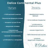 Ванна чугунная Delice Continental PLUS 100х70 с отверстиями под ручки DLR230642R — фото 4, Чугунные ванны