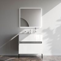 Sense, База под раковину, универсальная, 80 см, 2 ящика, цвет: белый глянец арт-M7BFUX0802WG — фото 1, Тумбы под раковину