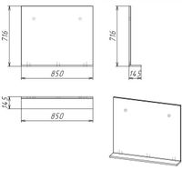 Зеркало "ТЕНЗА-85 см" с полкой веллингтон 208501 — фото 2, Зеркала в ванную комнату