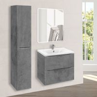 База под раковину Mia 600 подвесная, 2 выкатных ящика soft close, Beton арт-VMC-2MA600BT — фото 3, Тумбы под раковину