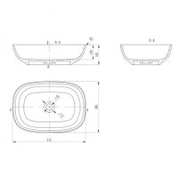 Раковина накладная ABBER Stein белая матовая арт-AS2637 — фото 5, Раковины накладные