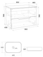 Товар: Orange Line тумба с раковиной подвесная 80 см, белый арт-Li-80TuwMDF+B03-600W - фото 2 Orange Line тумба с раковиной подвесная 80 см, белый арт-Li-80TuwMDF+B03-600W — фото 2, Тумбы с раковиной