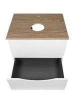 BOND Cube Тумба подвесная белая со столешницей под дерево без раковины арт-T99605 — фото 5, Тумбы под раковину