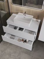 Orange Line Li-100TuwMDF+B04-500W тумба с раковиной подвесная 100 см, белый Li-100TuwMDF+B04-500W — фото 4, Тумбы с раковиной