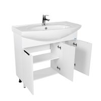 Тумба под раковину VIANT ЛИМА 100 напольная белый арт-VLIM100EN-T3ST — фото 1, Тумбы под раковину