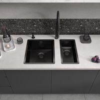 Кухонная мойка Reflexion Como оружейная сталь арт-RX2038BL — фото 14, Кухонные мойки