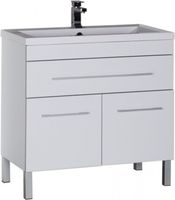 Тумба под раковину Aquanet Верона 90 белый (напольная 1 ящик 2 дверцы) 00182708 — фото 9, Тумбы под раковину