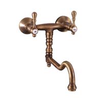 MORAVA RETRO - смеситель для умывальника настенный, ЦВЕТ БРОНЗА арт-MK401.5/29SM — фото 1, Смесители для раковины