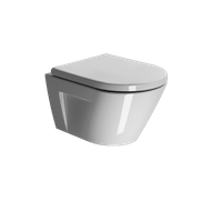 унитаз подвесной NORM безободковый с водоворотной системой смыва Swirlflush фаянсовый белый арт-861611 — фото 1, Подвесные унитазы