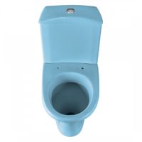 Унитаз-компакт "Вест" косой выпуск, с кнопочной арматурой и сиденьем, голубой SANTERI 1P2018S0600BF — фото 5, Напольные унитазы