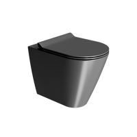 унитаз приставной KUBE X безободковый с водоворотной системой смыва Swirlflush фаянсовый черный матовый арт-941026 — фото 1, Приставные унитазы